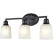 Amberle 3 Light 22 inch Matte Black Vanity Light Wall Light